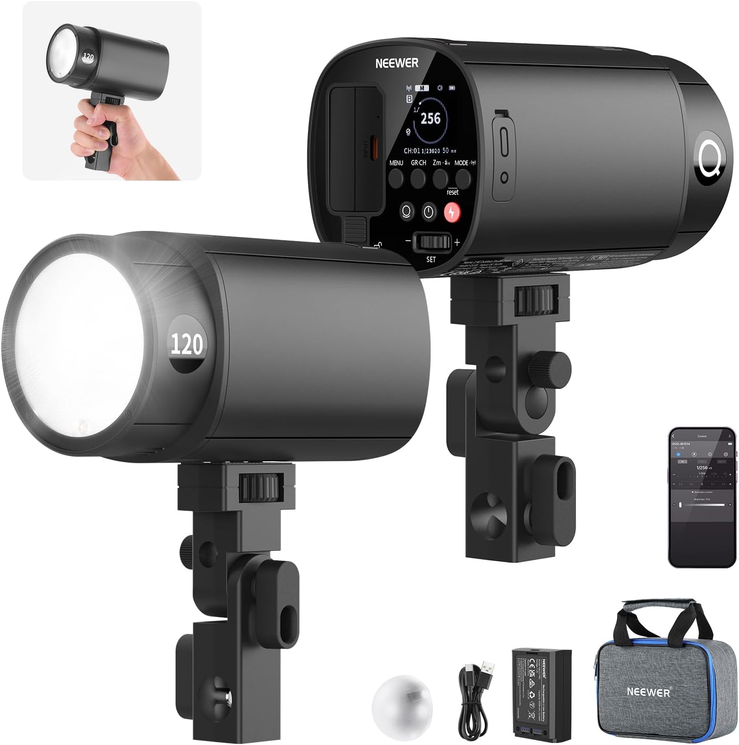 Portable Strobe Monolight - Flash Estroboscópico TTL NEEWER 120Ws 2.4G