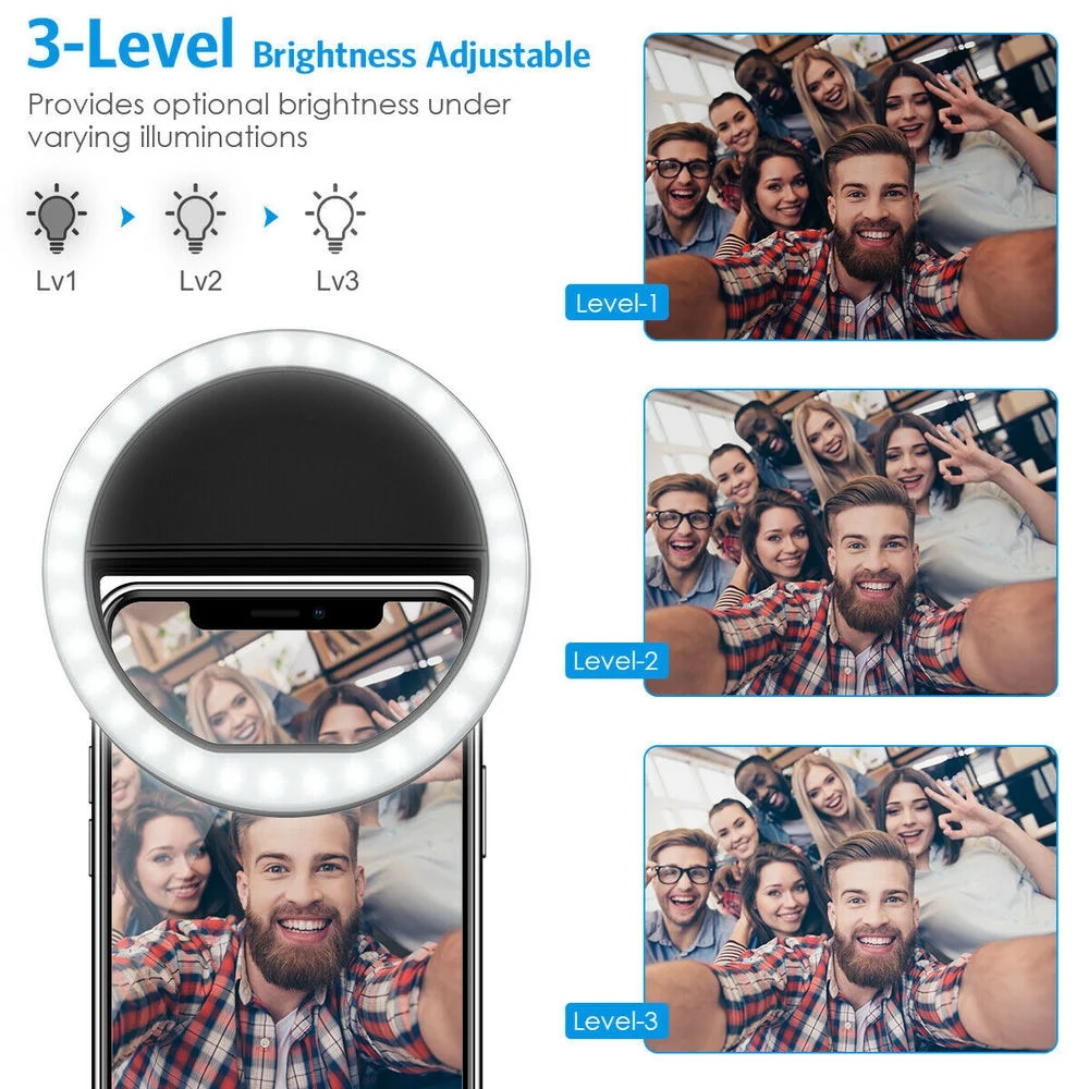 USB recarregável LED Selfie Ri - Photography Lighting Patterns avaliação e preço