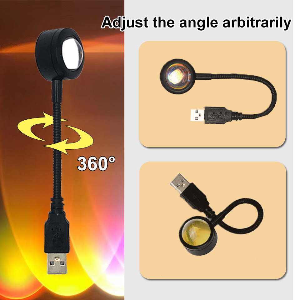 1x usb pôr do sol lâmpada led  - Photography Lighting Home avaliação e preço