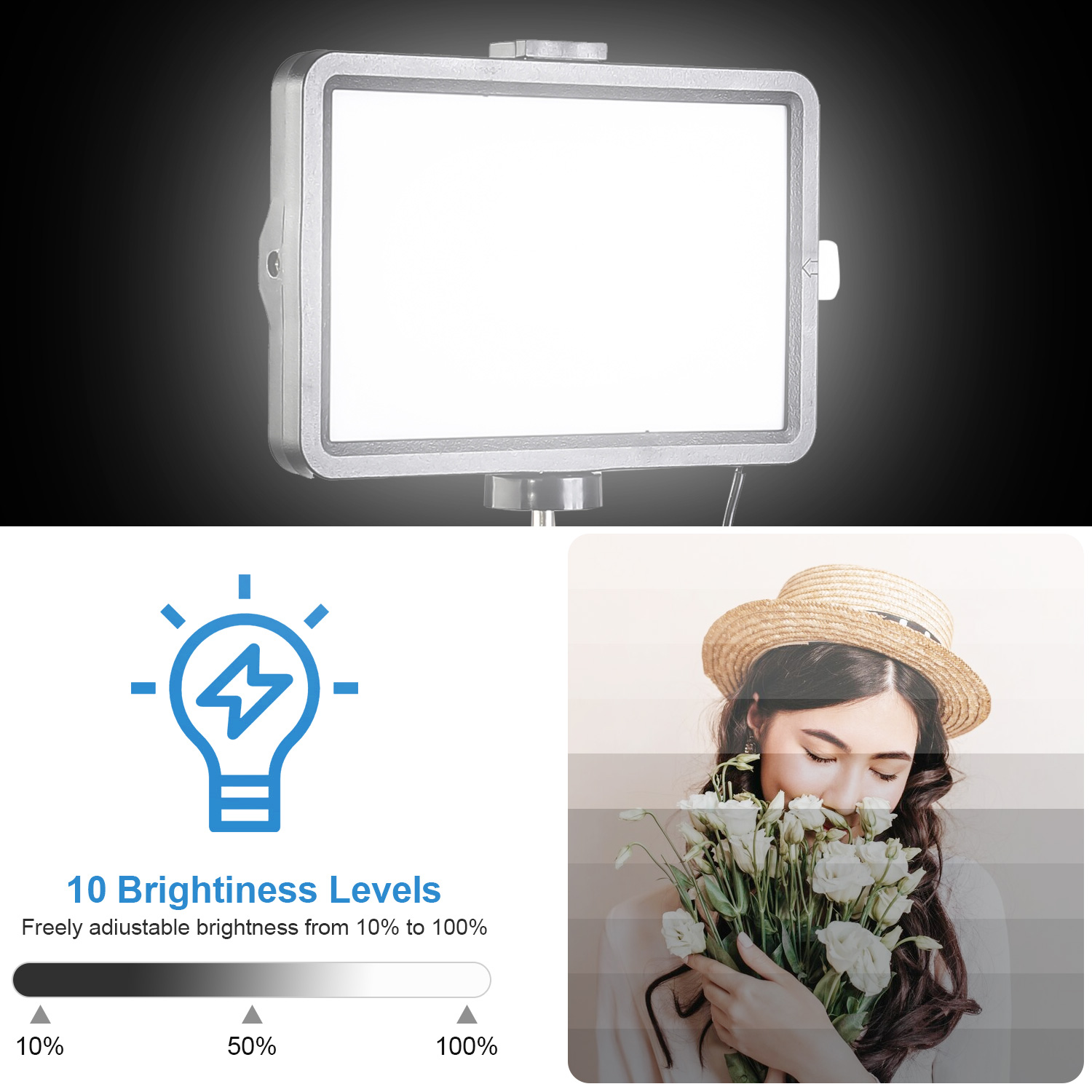 Luz LED Quadrada de 8 Polegada - Makeup Photography Lighting avaliação e preço