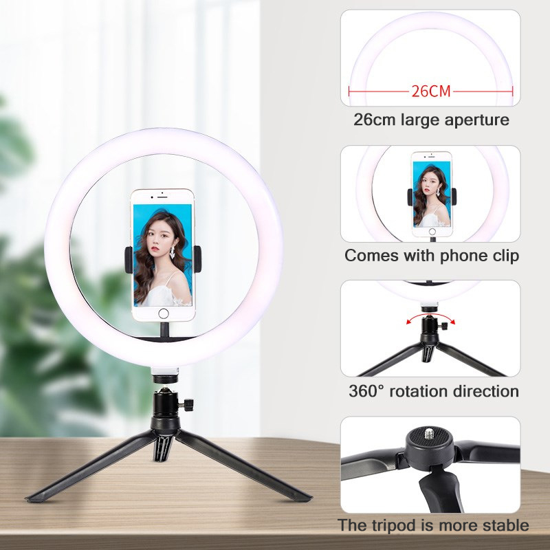 26cm 10 polegada led anel self - Makeup Photography Lighting avaliação e preço