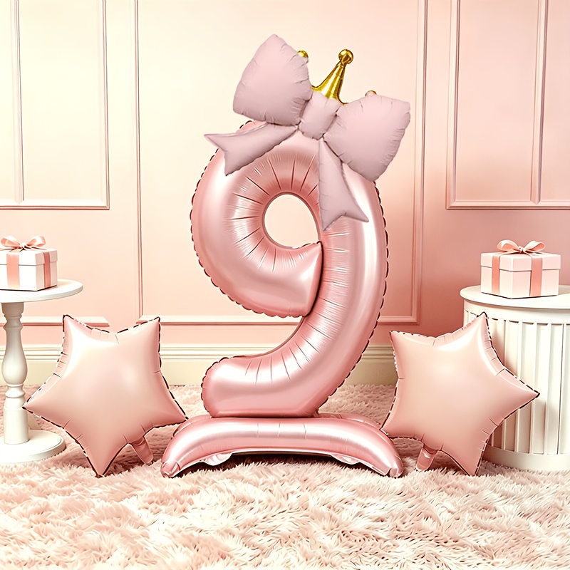 Balões 3D Rosa Luxo Leve 0-9,  - Makeup Photography Lighting avaliação e preço